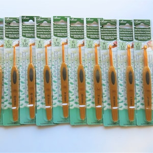 SET OF 10-2.25mm to 6.0mm Clover Crochet Hooks Clover Soft Touch