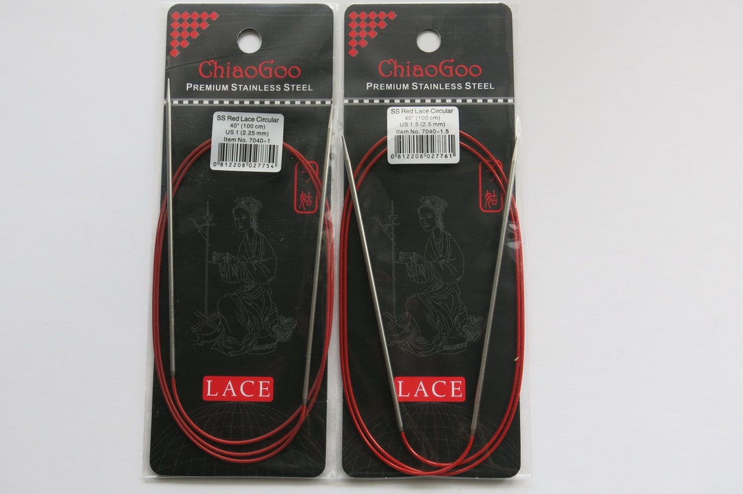 SET OF 2chiaogoo Circular Knitting Needles Us1/2.25mm&us1.5/2.5mm