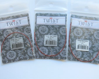 SET OF 3 Chiaogoo 5"+6"+8" Twist Shorties red cables-Chiaogoo Twist Mini red cable-Chiaogoo Twist shorties red cable-Chiaogoo Mini red cable