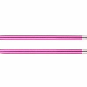 May include: A pair of pink knitting needles with silver tips.