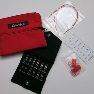 Chiaogoo Twist SHORTIES 2" & 3" Red Lace Interchangeable Complete set - Size US 0-3 - Chiaogoo Twist Red Lace Shorties needle set image 3