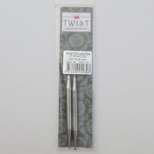 3&quot; LARGE Chiaogoo Twist Lace Interchangeable needle tips-Size US9-US11-Chiaogoo 3&quot; short needle tips-Chiaogoo Twist 3 inches Stainless Steel