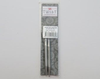 3" LARGE Chiaogoo Twist Lace Interchangeable needle tips-Size US9-US11-Chiaogoo 3" short needle tips-Chiaogoo Twist 3 inches Stainless Steel