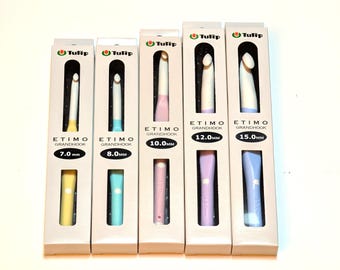 SET OF 5 Tulip Etimo GRAND Crochet Hook- Tulip Etimo Grand crochet hook-Tulip Grand crochet hook set size 7mm/8mm/10mm/12mm/15mm-Tulip Etimo