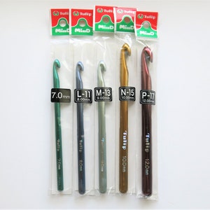 SET OF 5 Giant Tulip MIND Crochet Hook - Tulip Mind Giant crochet hook-Tulip Mind crochet hook set size 7mm/L-8mm/M-9mm/N-10mm/US17-P-12mm