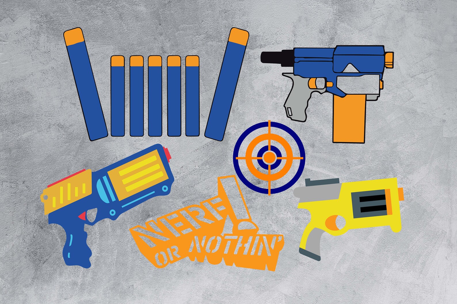 Nerf Svg Target Nerf Svg Nerf Blasters Dart Svg Nerf Gun Etsy