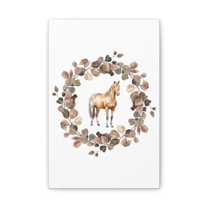 Watercolor Horse Canvas Print: Equestrian Farmhouse Wall Art