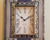 Book Table Clock Antique Design Gorgeous Roman Numeral Silver Blue