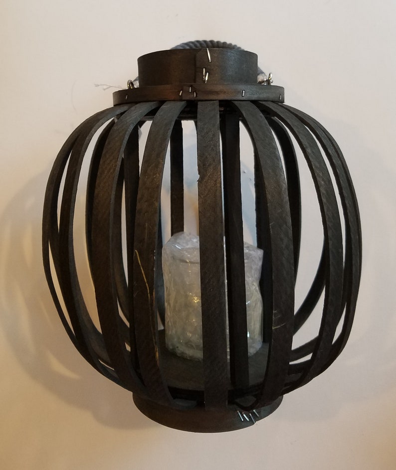 Black Rattan Lantern With Candle Holder Etsy