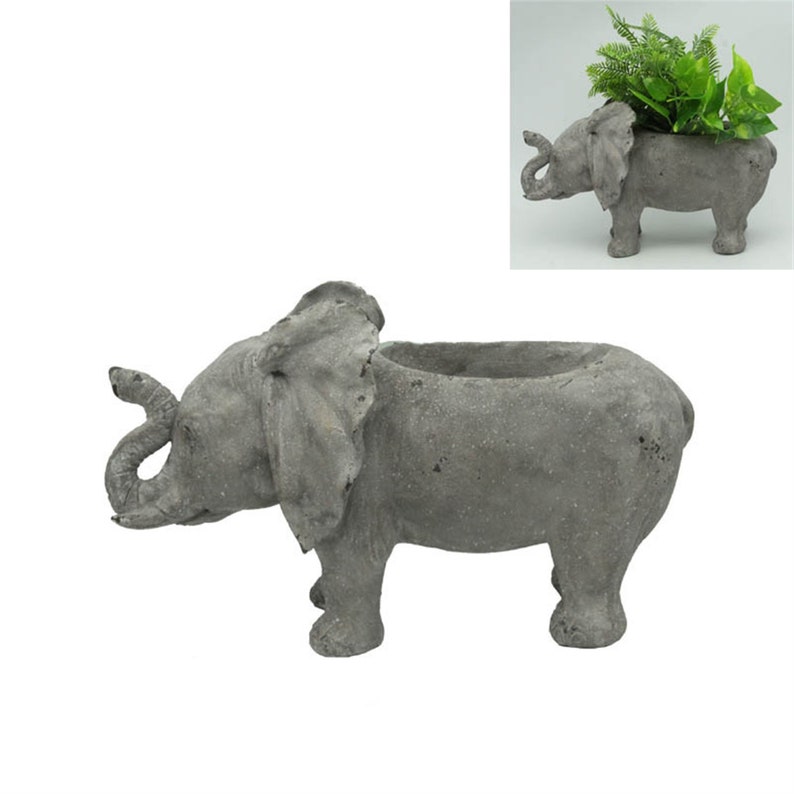 Elephant Statue Planter Handmade Indoor Outdoor Pot Flowers Plants