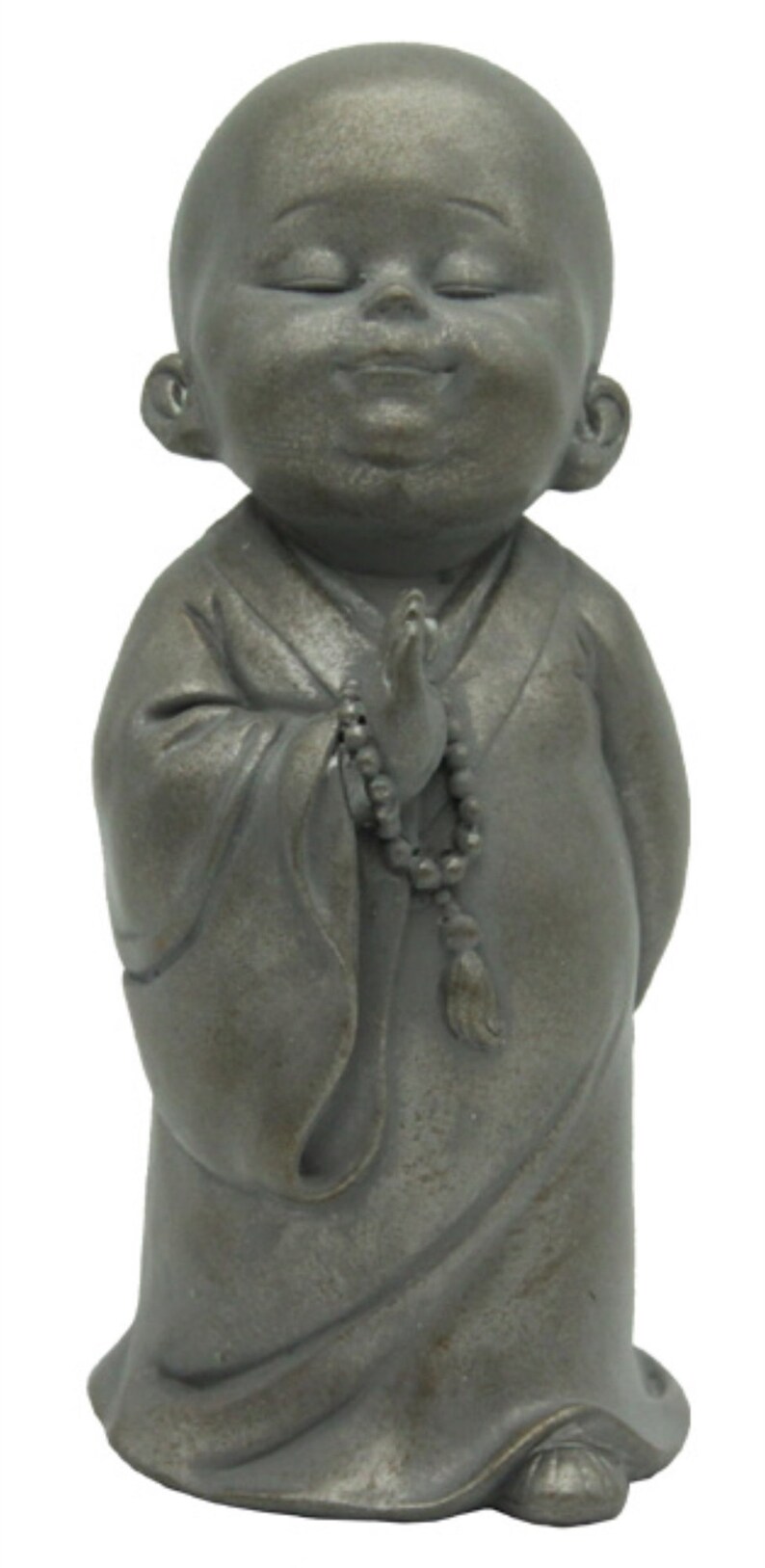 Praying Monk Standing Buddha Inspired Table Top Art Piece Statue
