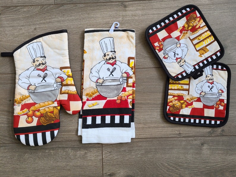 Fat Chef Kitchen Decoration Bistro Italian Cooking Pot Holders Etsy