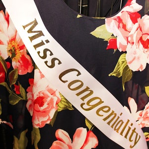 Satin Printed &quot;Miss Congeniality&quot; Sash for Pageants