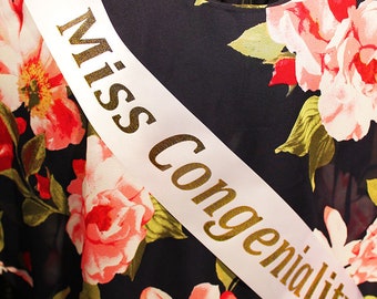 Satin Printed "Miss Congeniality" Sash for Pageants