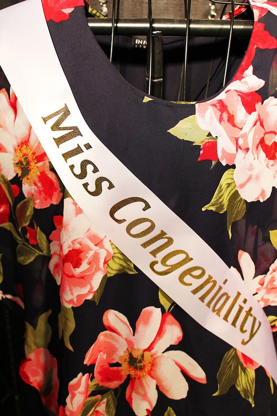 Satin Printed Miss Congeniality Sash for Pageants