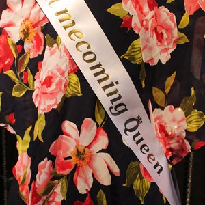 Satin Printed &quot;Homecoming Queen&quot; Sash for Homecoming Proms, Dances, Parties