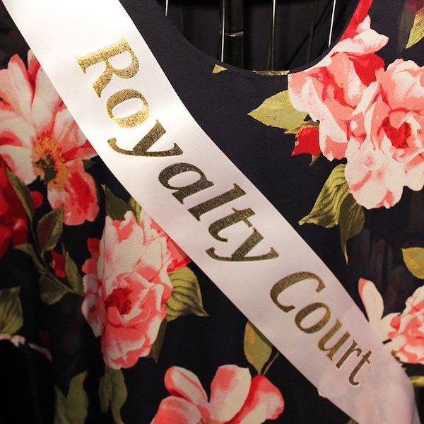 Satin Printed "Royalty Court" Sash for Pageants, Dances or Parties