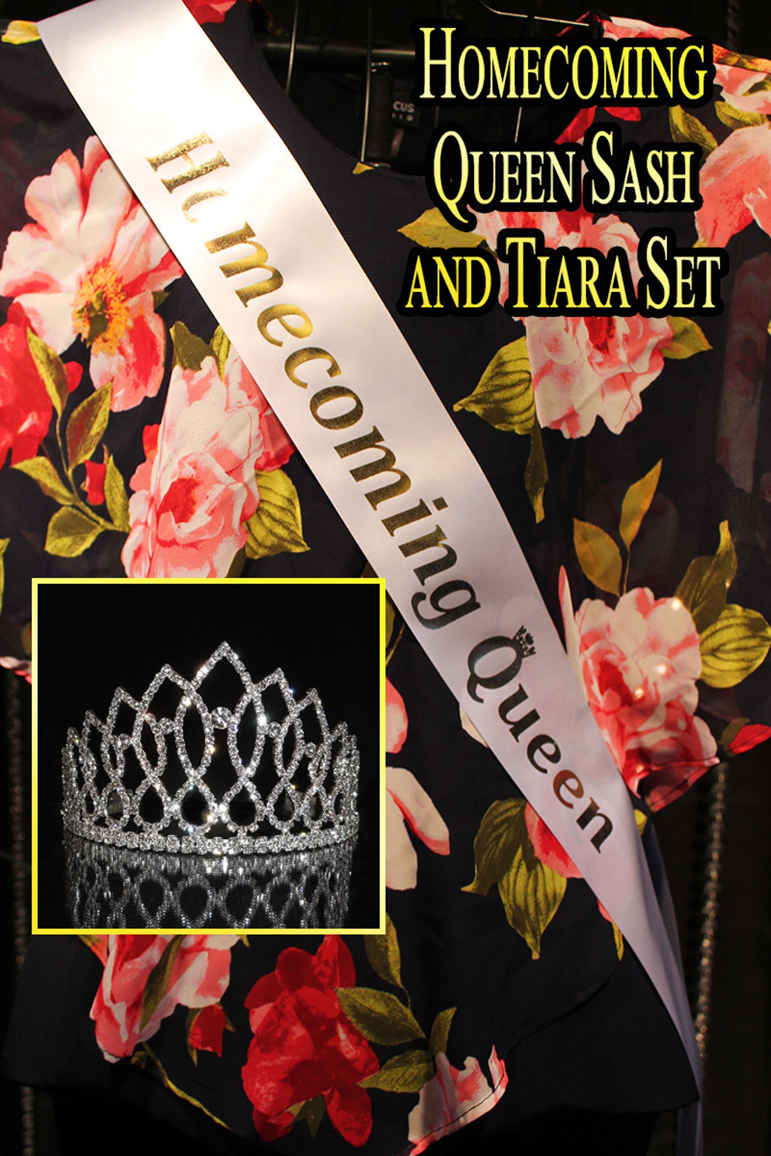Satin Printed Queen Sash for Etsy