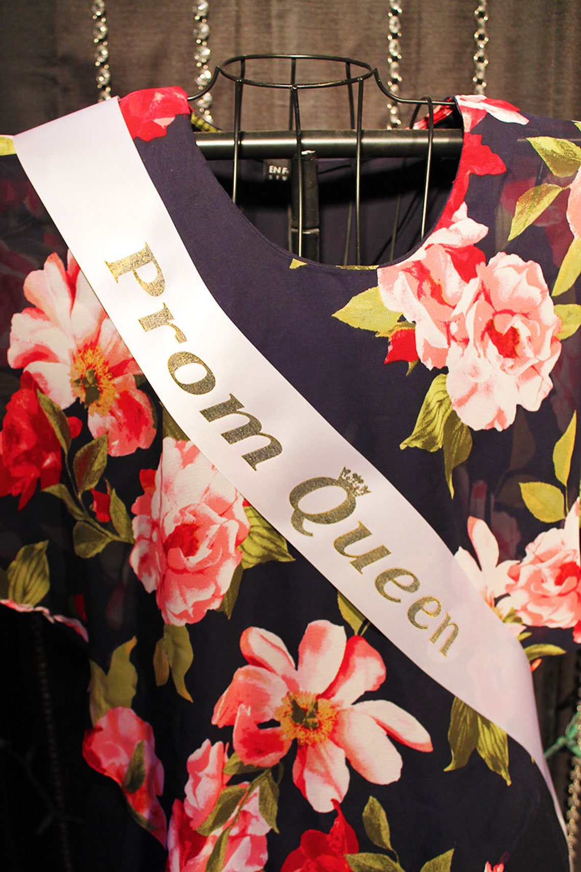Satin Printed prom Queen Sash for Etsy