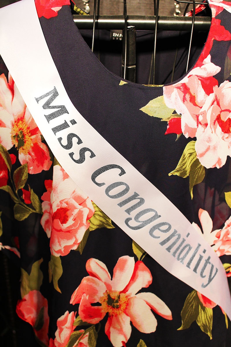 Satin Printed miss Congeniality Sash for Pageants Etsy