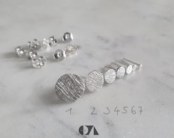 Pair of stud earrings, dot design, circle, 925 sterling silver, minimalist, various sizes, Mother's Day, gift, Valentine's Day