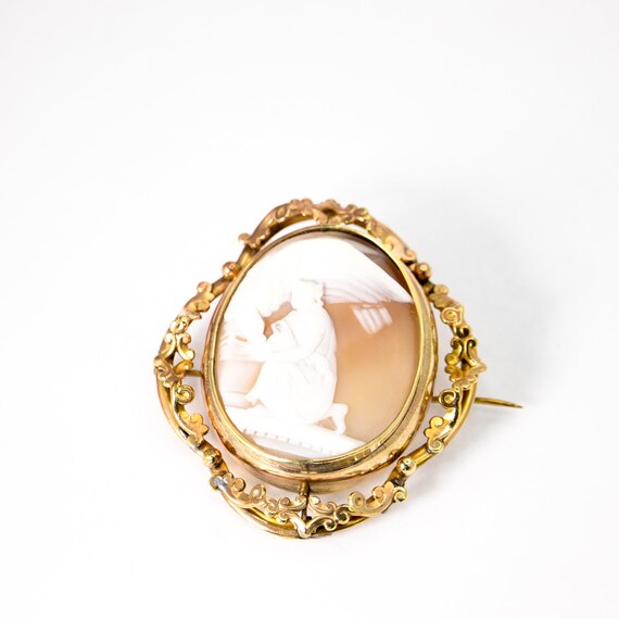 1880s Victorian Golf Filled Photo Brooch - VT 1880s Victorian Golf Filled Photo Brooch - VT