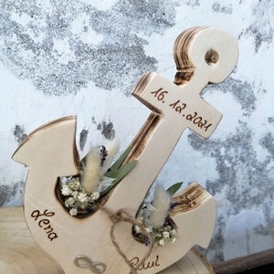 Coussin pour alliances de mariage au look vintage, porte-alliances en bois flammé avec nom