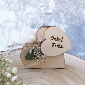Holz Herz Gastgeschenk Hochzeit Tischkarte Namen