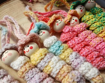 Pastel Rainbow Lucky Worm Crocheted | Cotton | Small Gift & Encouragement