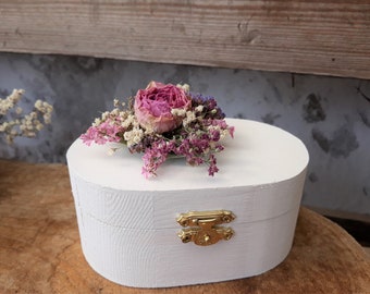 Ringbox Mille Fleurs Holzbox oval Ringkissen Ringhalter zur Hochzeit