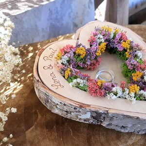 Hochzeit Ringkissen Herz Mille Fleurs Mix beleuchtet für Eheringe mit Namen Bild 8