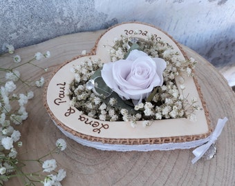 Wedding Ring Pillow Ring Holder Heart Lavender Loveliness Lavender for Wedding Rings with Name