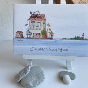 Kunstdruck auf Leinwand Die Zeit wiederfinden 30 x 20 cm Hausboot mal anders Bild 3