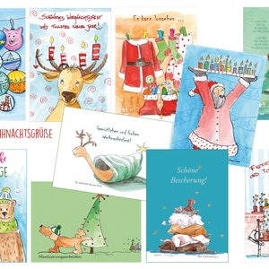 10 Postkarten "Bunte Weihnachtsgrüße"