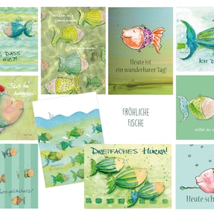10 Postkarten"Fröhliche Fische"