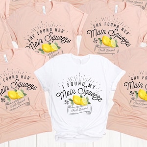 Bachelorette party shirts, shirt for bride, I found my main squeeze, she found her main squeeze, shirts for bachelorette weekend, lemons