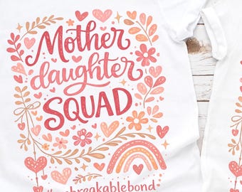 Mother Daughter Squad Bella+Canvas Tee, Boho Matching Shirts