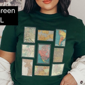 Women&#39;s Map Shirt, vintage Map T Shirt, Travel Shirt, World Map Shirt, Map Lovers, Travel Gifts, vintage shirt, vintage travel tee