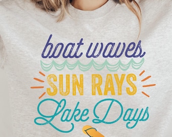 Boat Waves Lake Days Sweatshirt, Summer Lake Life, Unisex Fit