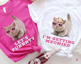 Cat bachelorette party shirts, cat squad shirts, cat bride shirt, bridesmaid gift, pink bridal party shirts, bachelorette tshirt