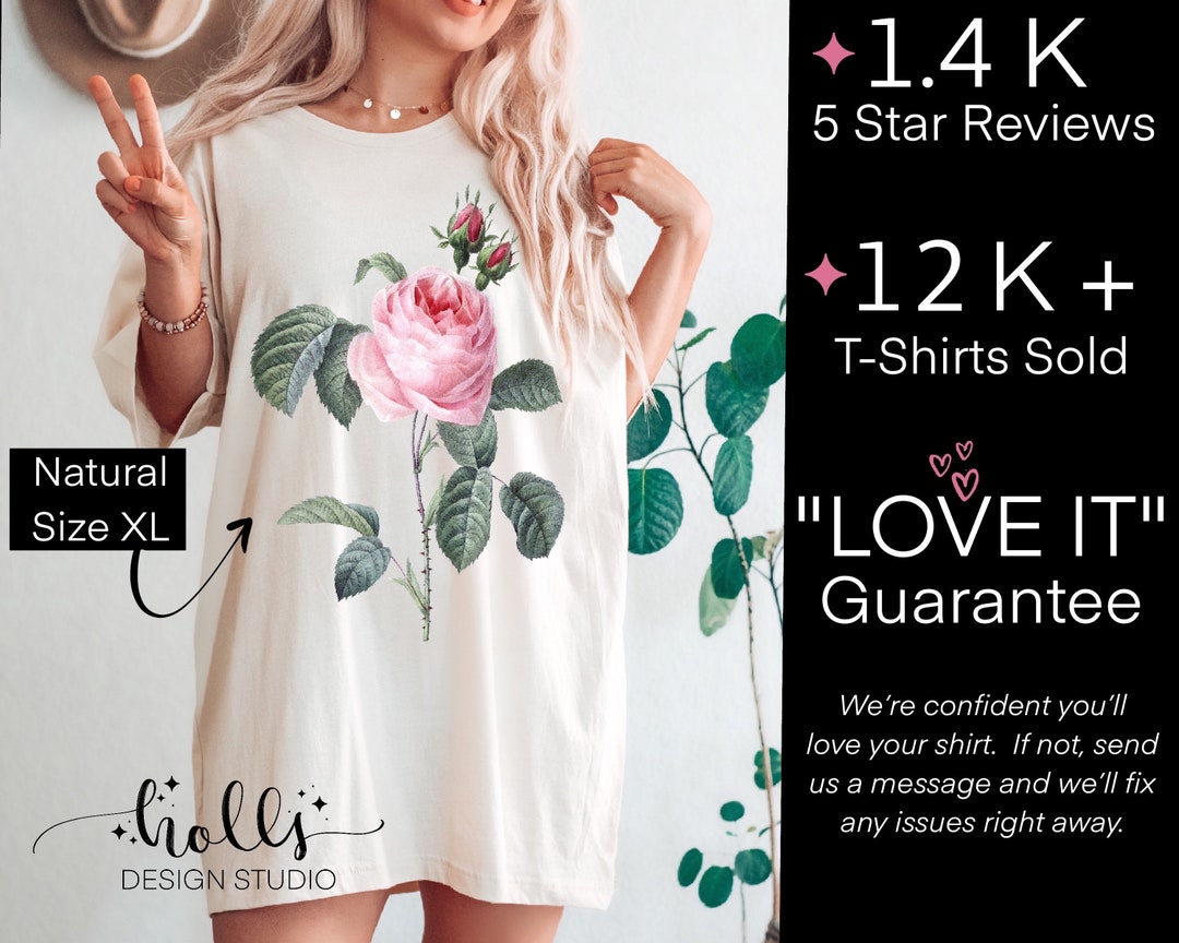 Rose Vintage Floral Tshirt, Pocket Top Floral Gifts, Floral Tees