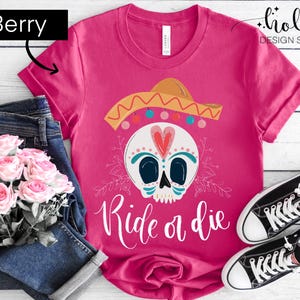 Mexico day of the dead Bachelorette party shirts, bride or die shirt Halloween bachelorette shirt, ride or die, rebel bride skull theme fall image 5