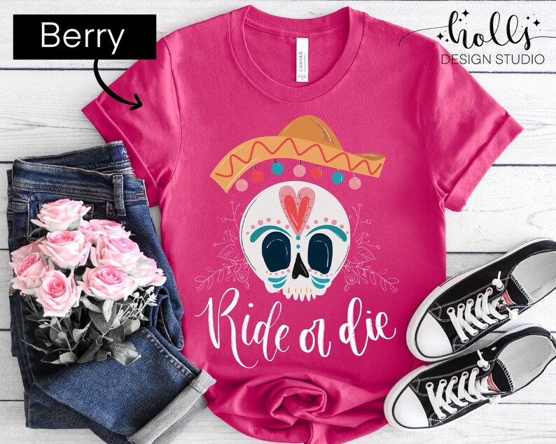 Mexico day of the dead Bachelorette party shirts, bride or die shirt Halloween bachelorette shirt, ride or die, rebel bride skull theme fall image 5
