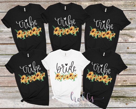 Sunflower bride shirt bride tribe 