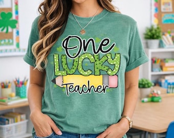 Camiseta Comfort Colors para o Dia de São Patrício do Professor Sortudo