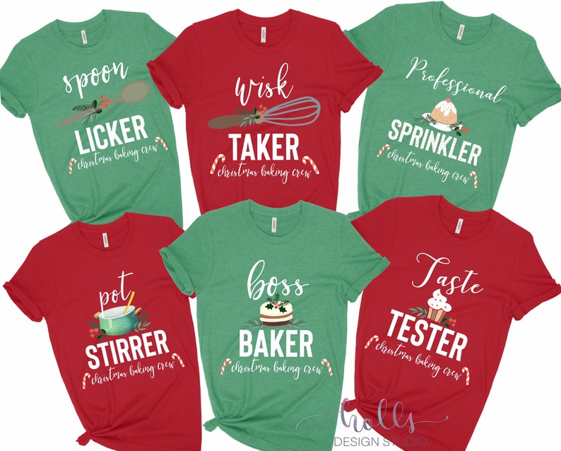 Christmas baking crew shirt, Christmas family shirts, baking crew shirt, funny Christmas t-shirt, Christmas baking, matching Christmas shirt image 1