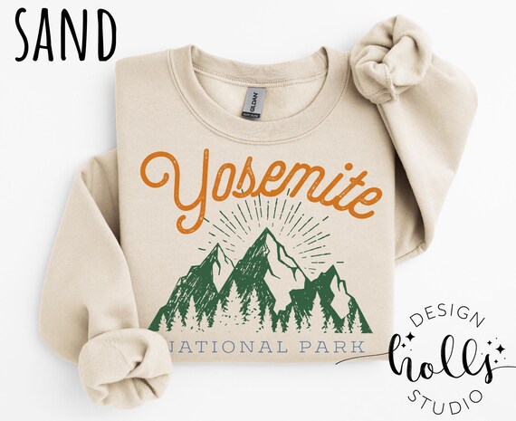 Yosemite sweatshirt for men women sweater nature outdoors sweatshirt vintage retro 70s 80s national park unisex crew neck sweater for guy
