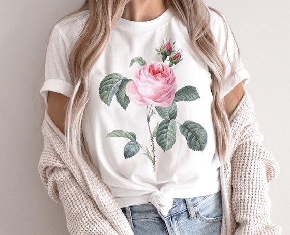 Pink rose vintage tops online