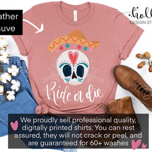 Mexico day of the dead Bachelorette party shirts, bride or die shirt Halloween bachelorette shirt, ride or die, rebel bride skull theme fall image 8