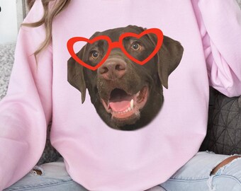Custom Valentine's Day Dog Lover Sweatshirt, puppy love, dog face tshirt